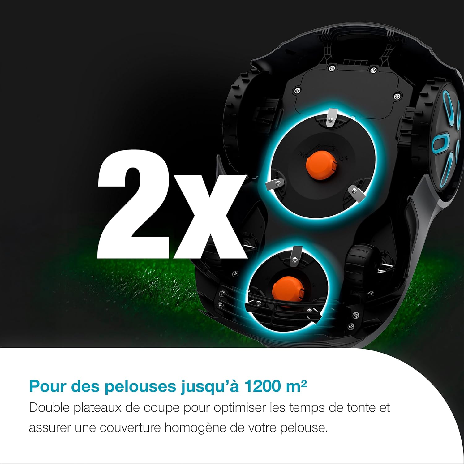 Gardena - smart SILENO max - 1200 m² - LONA, silencieux, Trim-to-Edge, DuoConnect - 19902-26
