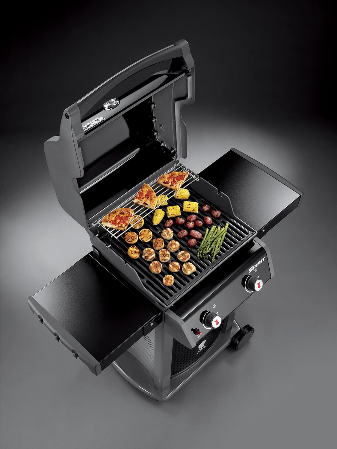 Weber - Spirit II (série E-310) - 60x46 cm - 3 brûleurs, grilles Gourmet, GS4, tablettes, noir/argent