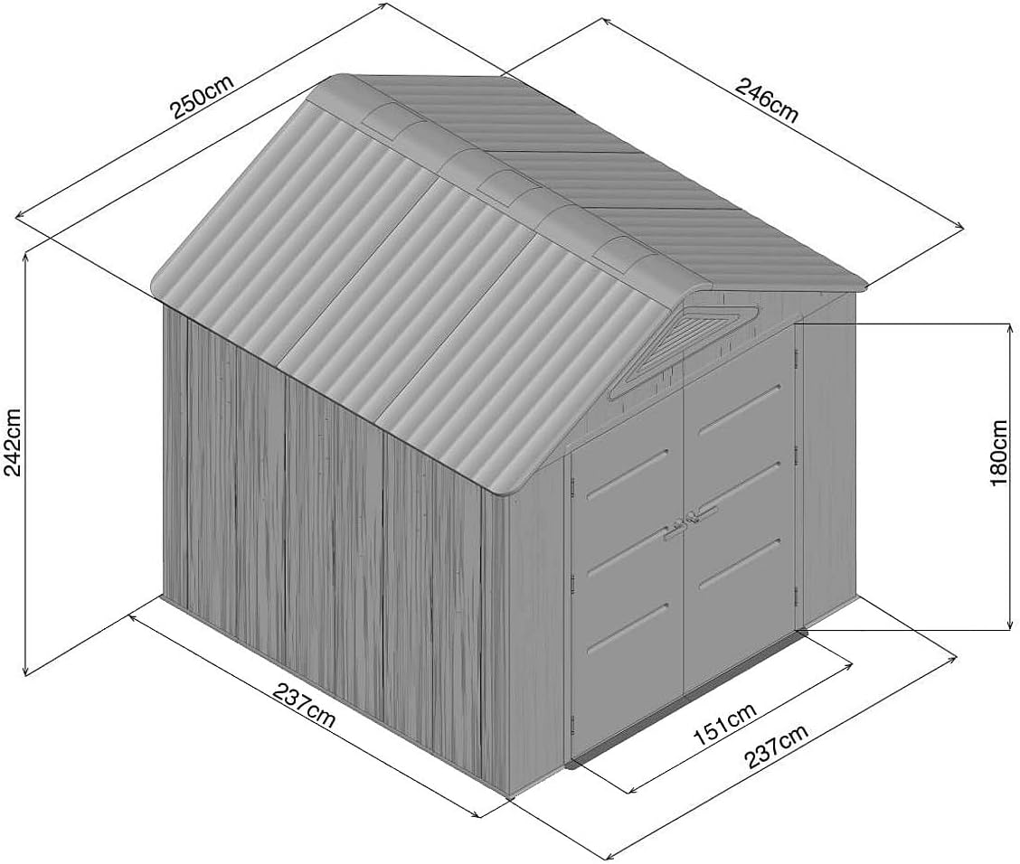 Vente-unique - Abri de Jardin résine 6,15m², plancher, 22mm - ANTEVA