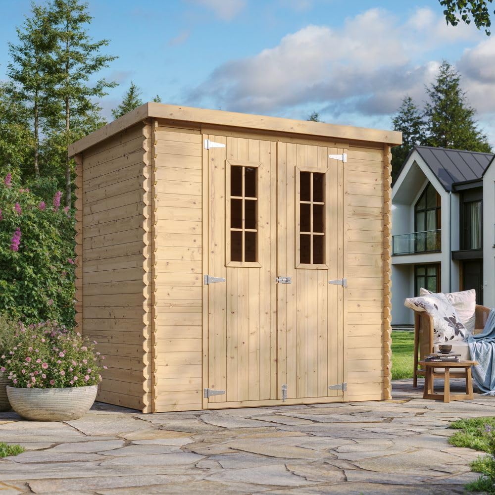 Timbela - abri de jardin bois - 204x142x200cm - rangement outils, vélos M311C