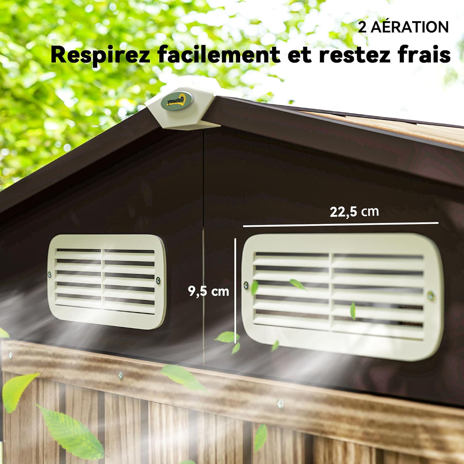 Abri de Jardin en métal 2,27 m², Structure en Acier galvanisé 
