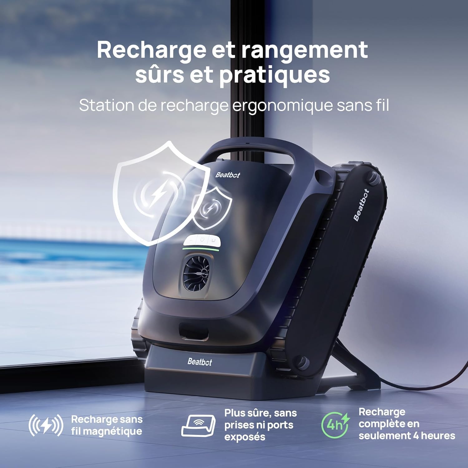 Beatbot - AquaSense 2 - 300m² - Robot piscine sans fil, autonomie 150min