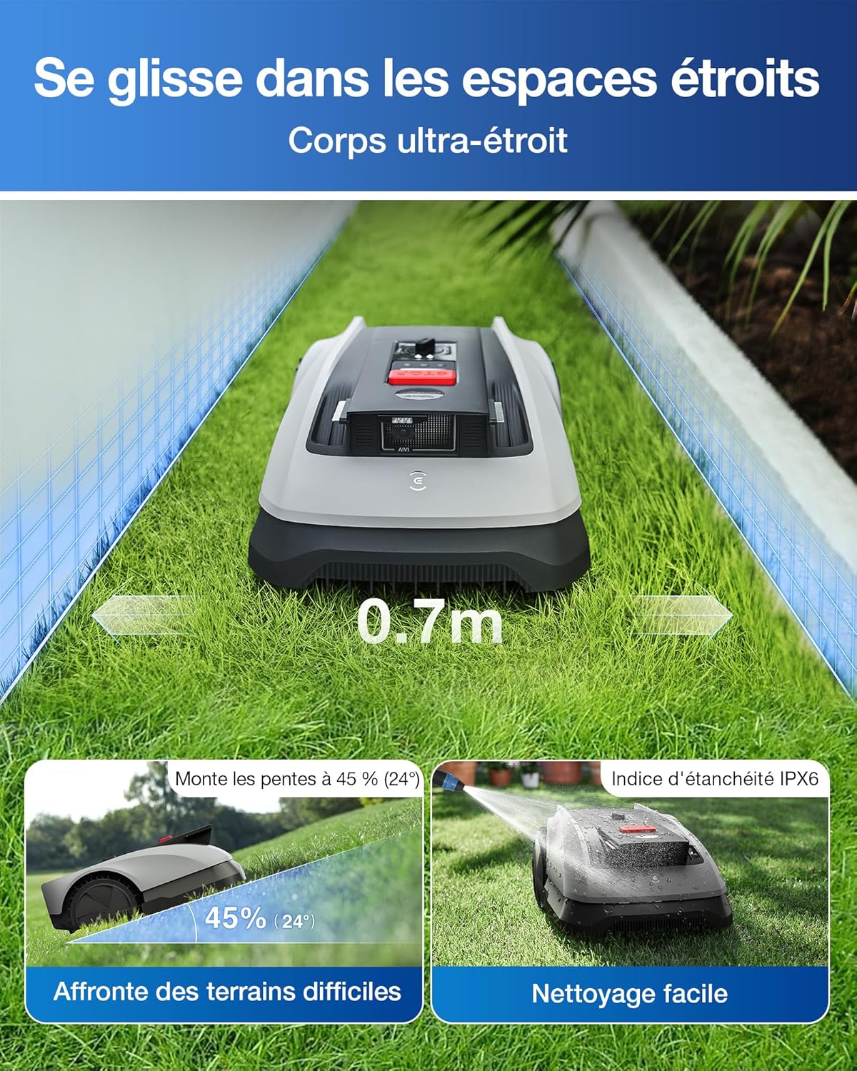 ECOVACS - Goat O600 - 600 m² - RTK+Vision, IA obstacles, applis, O600