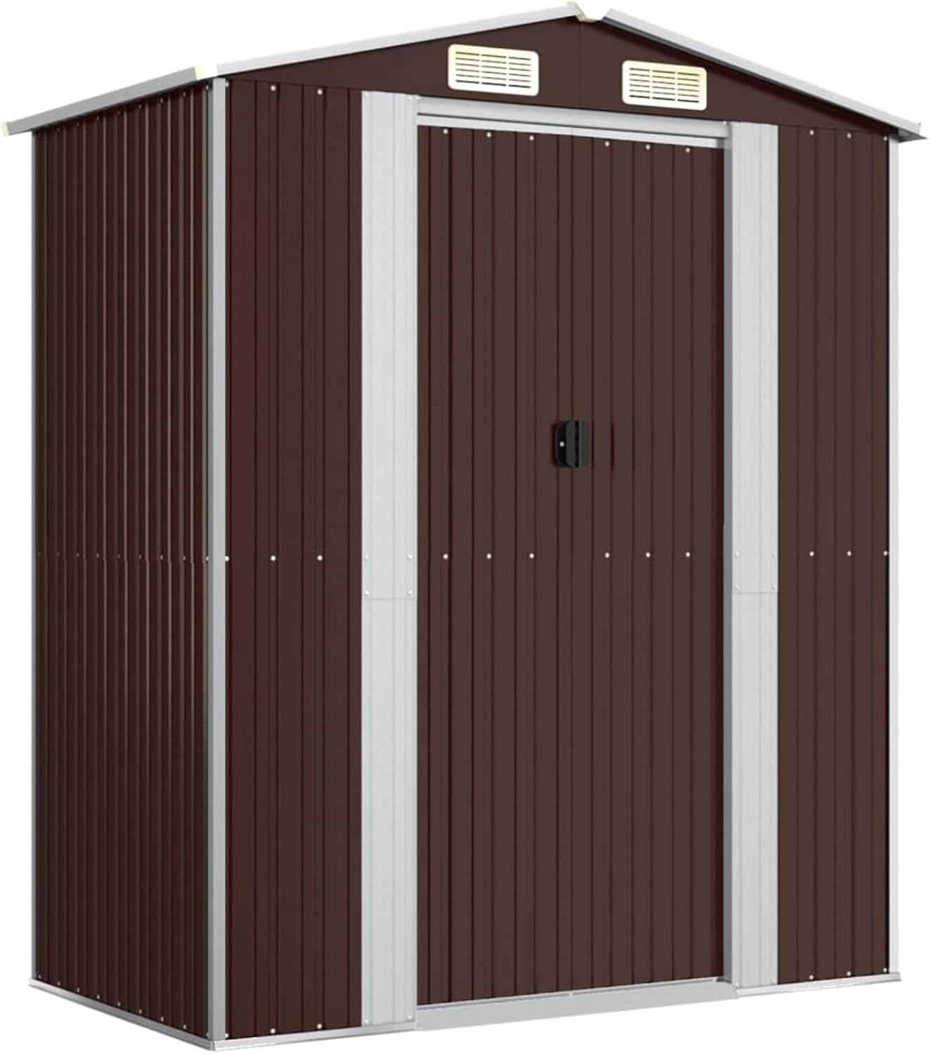 ShGaxin - abri de jardin série acier galvanisé - 192x108x223 cm - marron foncé, maison préfabriquée - 319273
