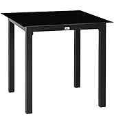 Outsunny Table de Jardin carrée Table de Salle à Manger extérieur pour 4 Personnes avec Plateau e...