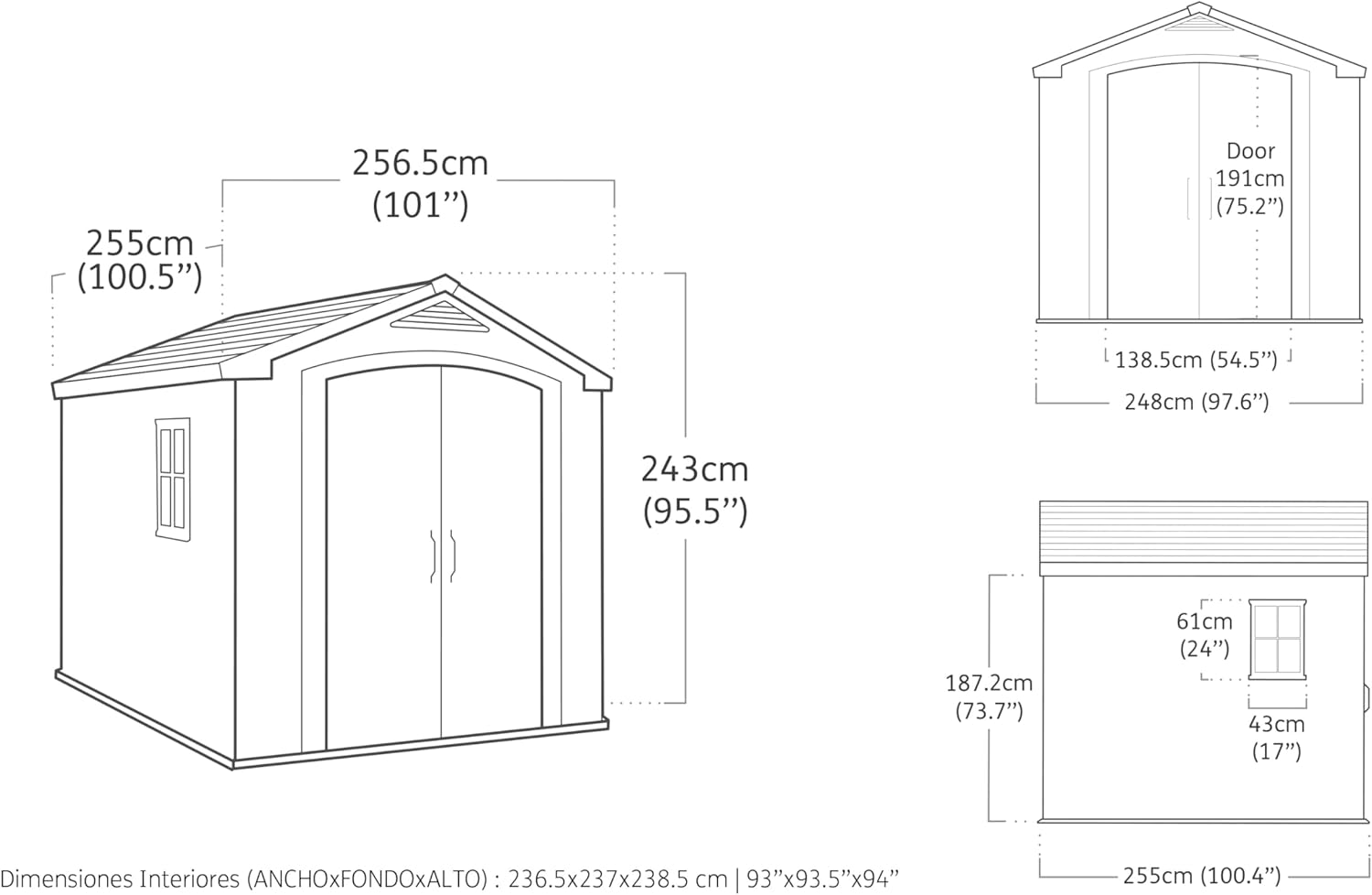Abri de jardin - 6,3m2 beige et marron 