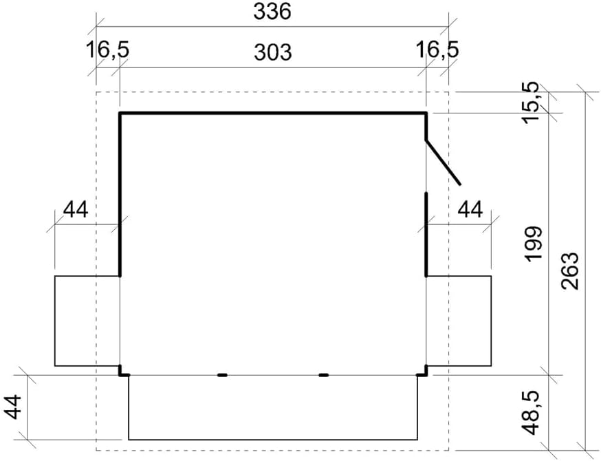 TIMBELA Abri de Jardin en Bois M150BZ – Kiosque Bois - Stand Marché avec 5 Fenêtres + Volets roulants, L336xP263xH232 cm / 6 m², Facile à Monter et à Démonter, Bar Jardin