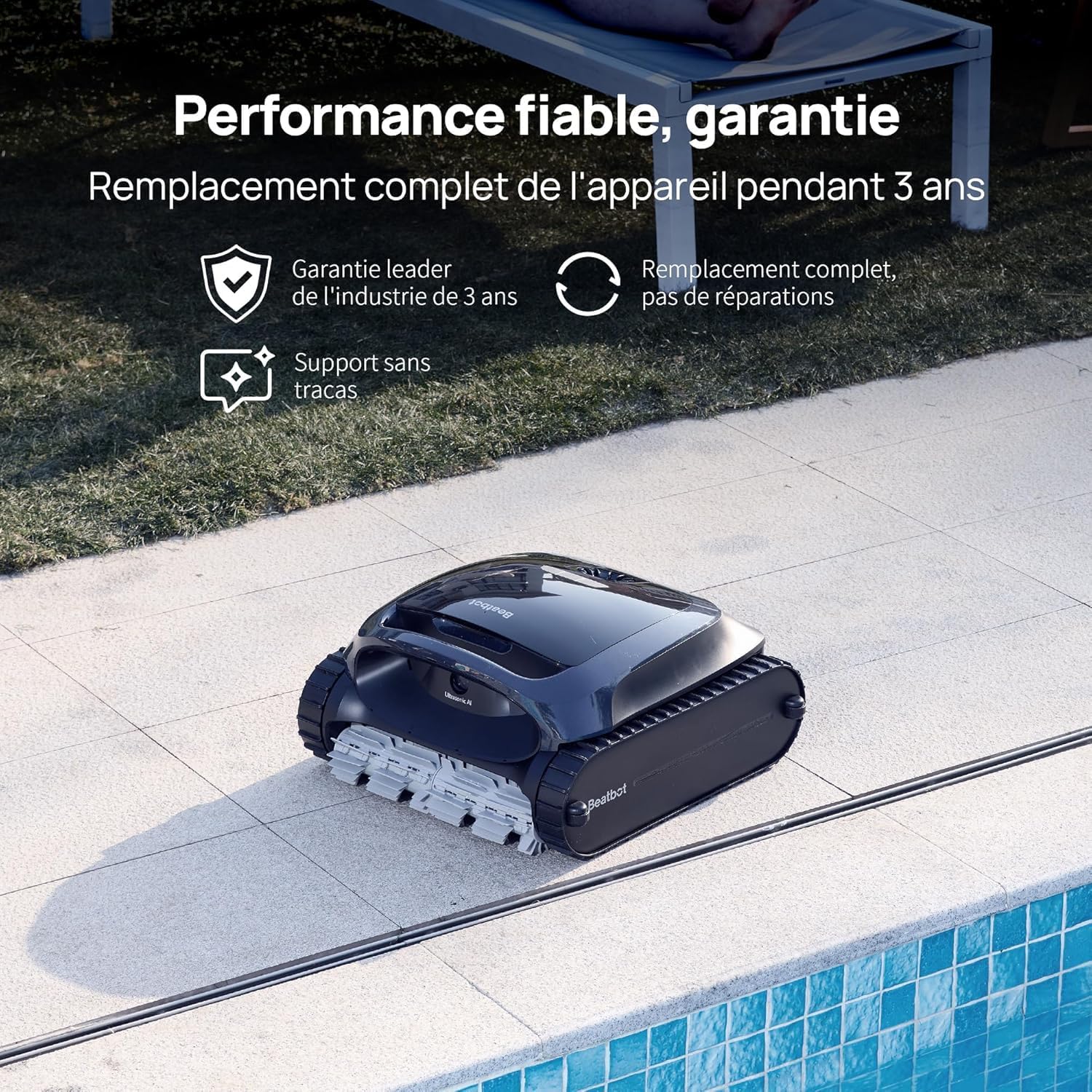 Beatbot - AquaSense 2 - 300m² - Robot piscine sans fil, autonomie 150min