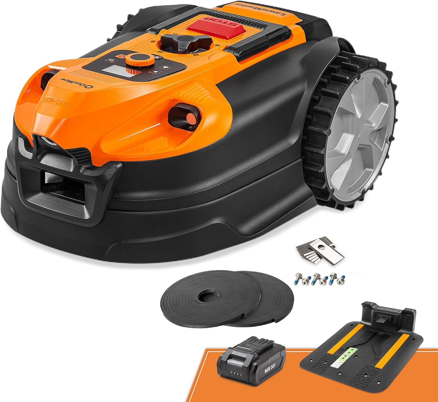 Lawnmaster - OcuMow série - 500 m² - navigation optique, 2 Ah, évitement d'obstacles, station auto - OcuMow®18