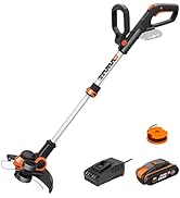 WORX Coupe Bordure sans Fil avec Batterie, 1pc 2.0Ah 20V, WG163E.2 Débroussailleuse Électrique av...