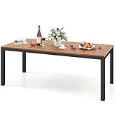 GOPLUS Table de Salle à Manger Jardin pour 8 Personnes, Table à Manger Extérieure en Bois d'Acaci...
