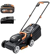 Worx Tondeuse à Gazon sans Fil 18 V (20 V Max) WG730E.1, Moteur sans Balais, Largeur de Coupe de ...