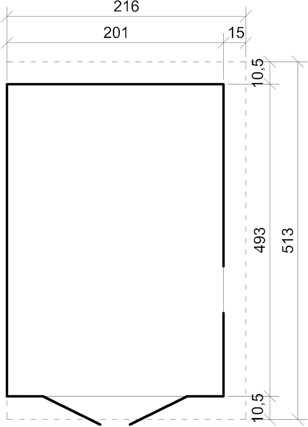 TIMBELA M341 Abri de Jardin en Bois Naturel (sans paroi latérale)- Stockage extérieur avec fenêtres- H244x216x513 cm/10 m2, Hangar en Bois Naturel - Atelier Rangement Outils et vélos The Forest Stewardship Council