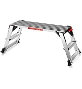 Giantex Plateforme de travail en aluminium, plate-forme de travail pliable avec pieds antidérapants & serrures de sécurité...