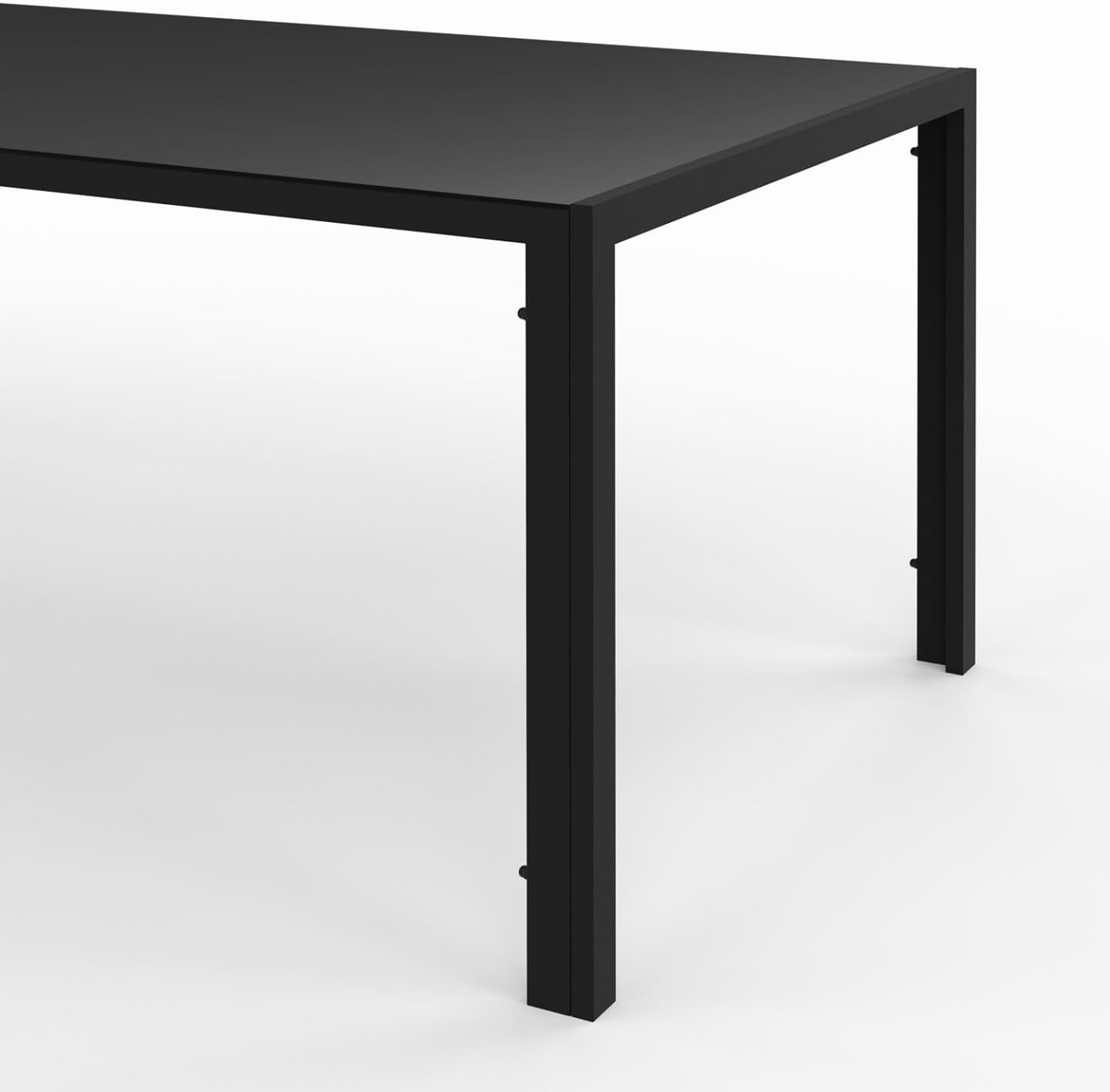 IDMarket - Madrid salon jardin, table 190cm, 8 chaises empilables noires