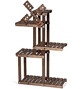 GIANTEX Étagère à plantes Étagère à fleurs en bois 5 niveaux Étagère de jardin Rustika...