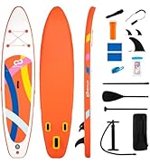 HOMASIS 336 x 77 x 16 cm Planche à Pagaie Gonflable, Planche de Surf avec Pagaie Réglable, Pompe ...