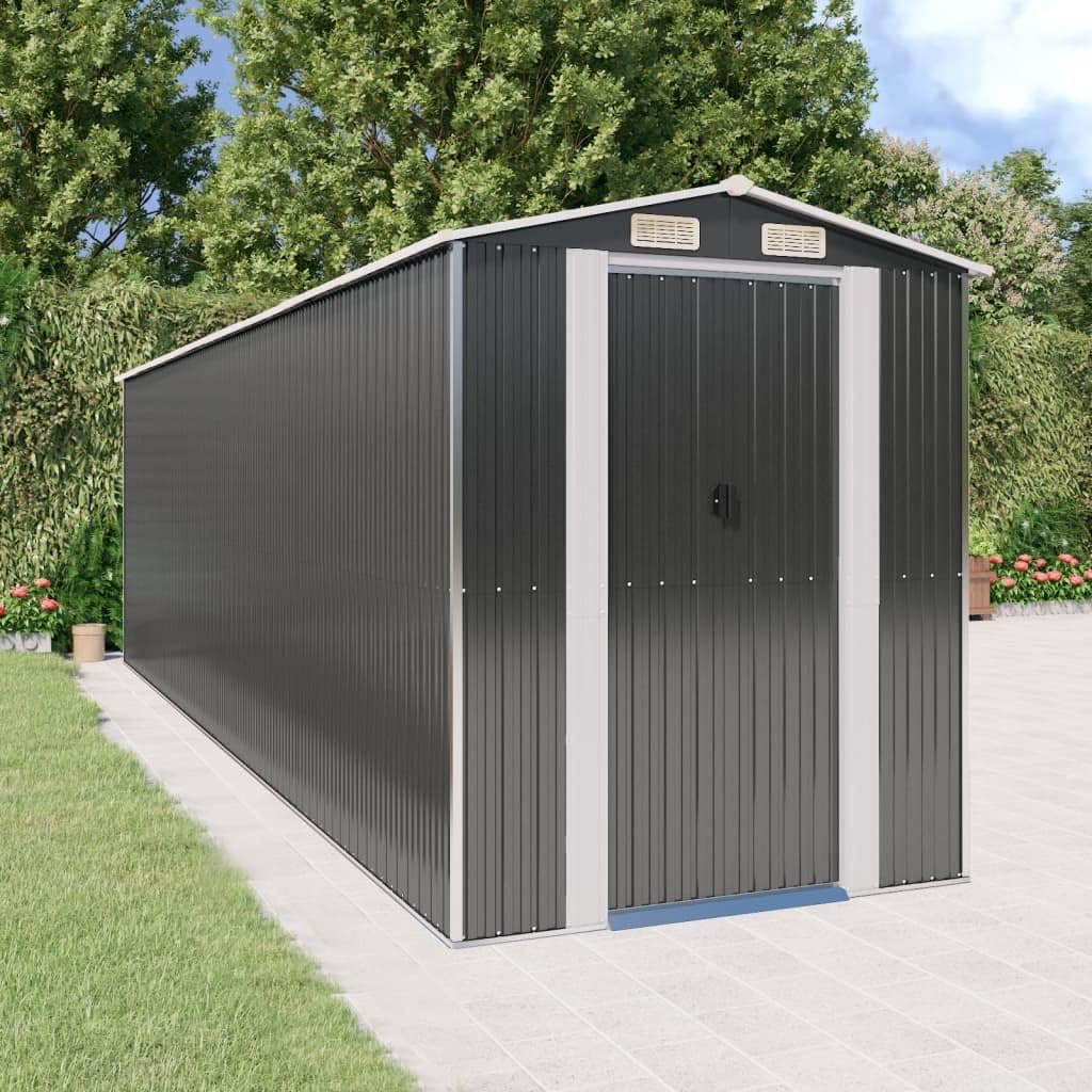 vidaXL - Abri de jardin acier galvanisé anthracite 192x689x223 cm