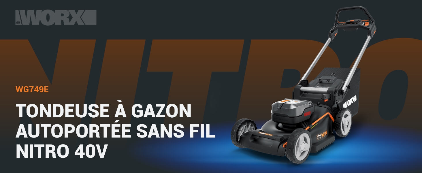 Tondeuse à gazon sans fil autotractée Nitro 40V WG749E 