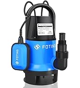 FOTING Pompe submersible pour eaux usées 900 W, 14 000 l/h, pompe automatique de puissance, hauteur de refoulement max 8,5 m, unité...