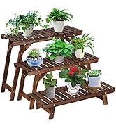 Giantex Lot de 3 supports à fleurs en bois à 3 niveaux