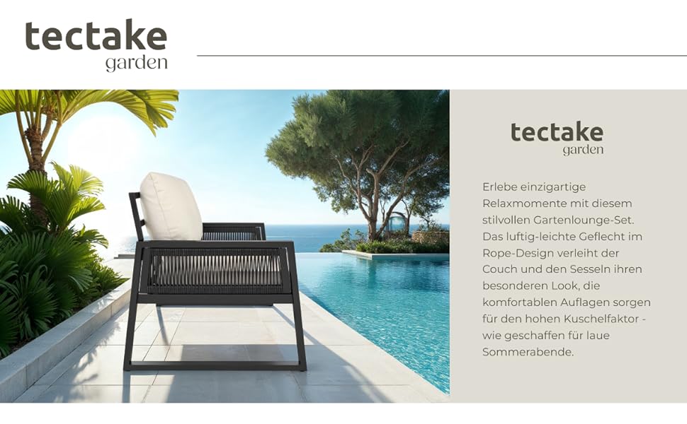 405059 Captive Salon de jardin (canapé, table + 2 fauteuils)