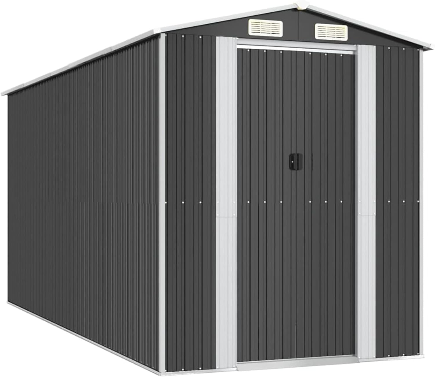 Homgoday - Grand Abri de Jardin Metal Gris Anthracite - Spacieux, Ventilation