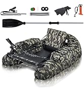 HOMASIS Bateau de Pêche Pneumatique pour Adultes,Bateau Gonflable Simple avec Palmes/Pompe/Pagaie...