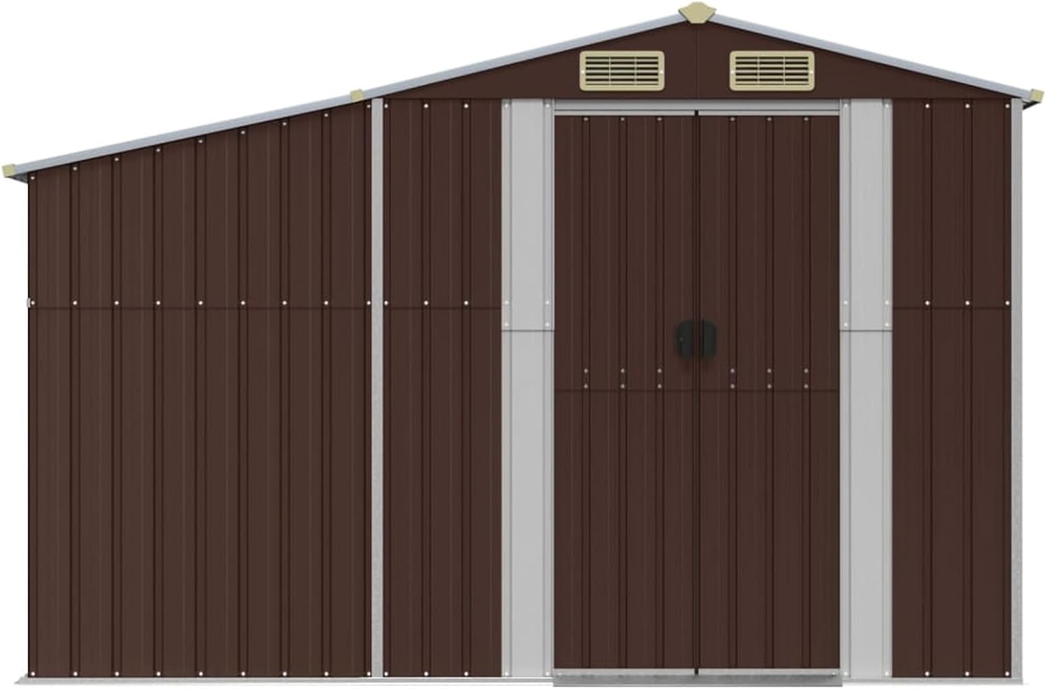 LAPOOH Abri de Jardin Marron 277x365,5x179 cm Acier galvanisé,Abris De Jardin,Abri De Stockage pour Jardin,Abri D'Outils De Jardin