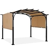 ABCCANOPY Tonnelle Pergola 3 x 3 m, Tonnelle de Jardin Arquée avec Protection Solaire Rétractable, Auvent