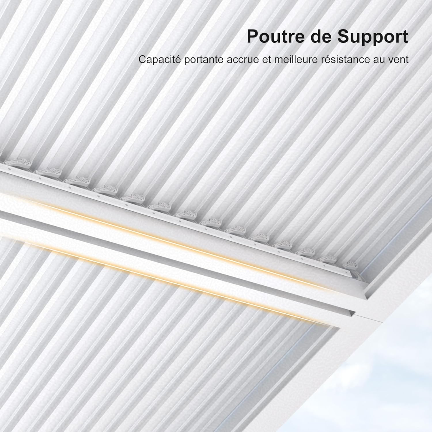 PURPLE LEAF - Pergola Bioclimatique, 4,8x3,68m, aluminium, lames orientables