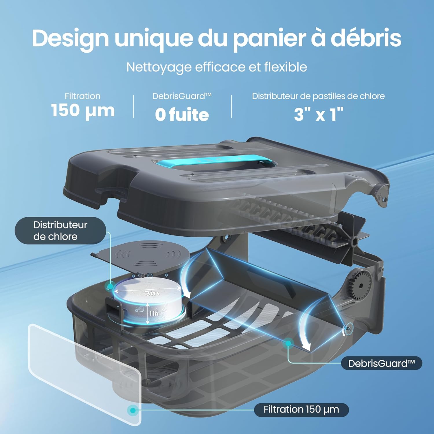 AIPER EcoSurfer S2 Robot Skimmer de Piscine Solaire, Robot Piscine sans Fil avec Application, Nettoyage de Surface 24/7, Charge Solaire & Secteur, Détection Intelligente d'obstacles, Filtre 150 µm