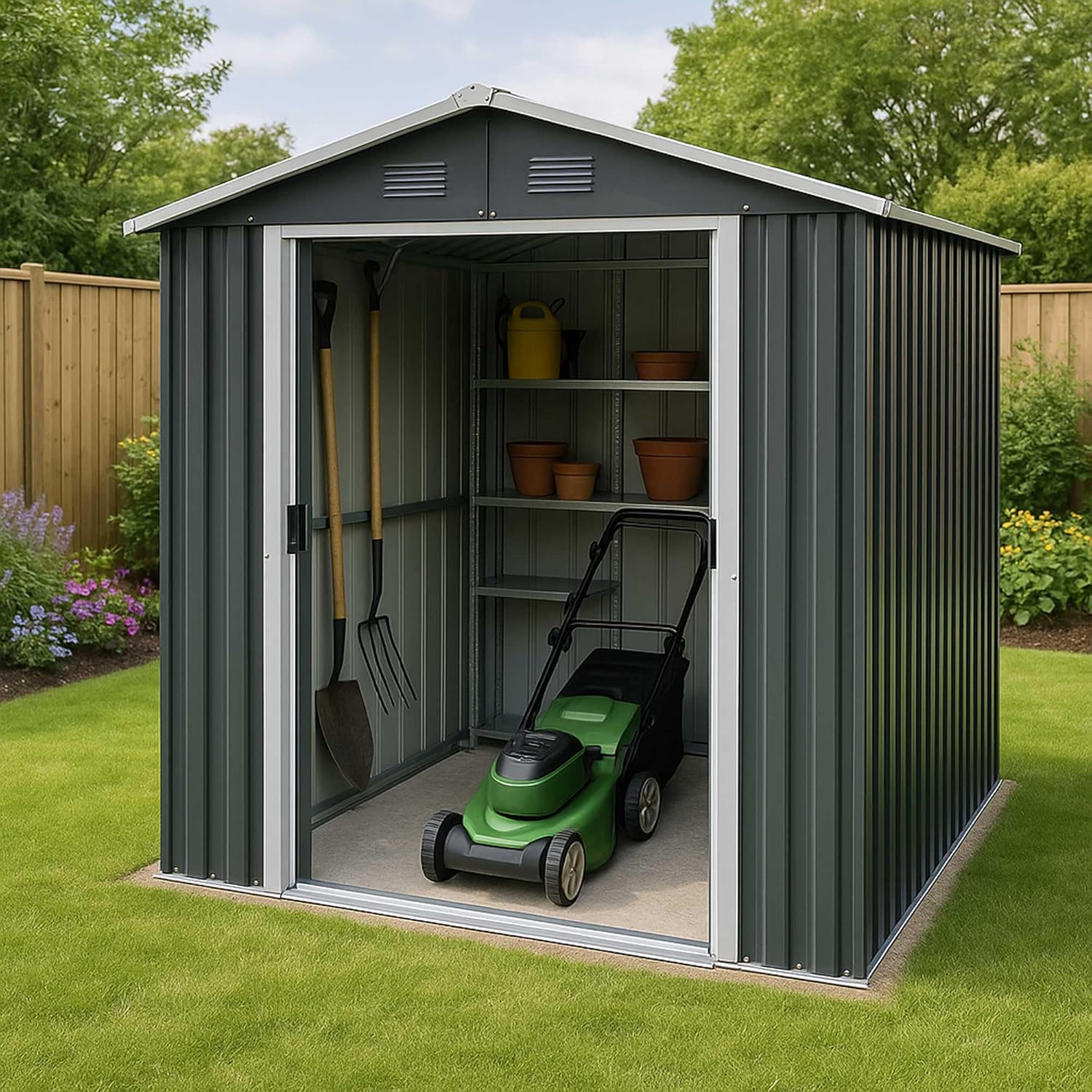 WERKA PRO Abri Jardin métal 10,4m2 3,24 x 3,22 x h2,05m