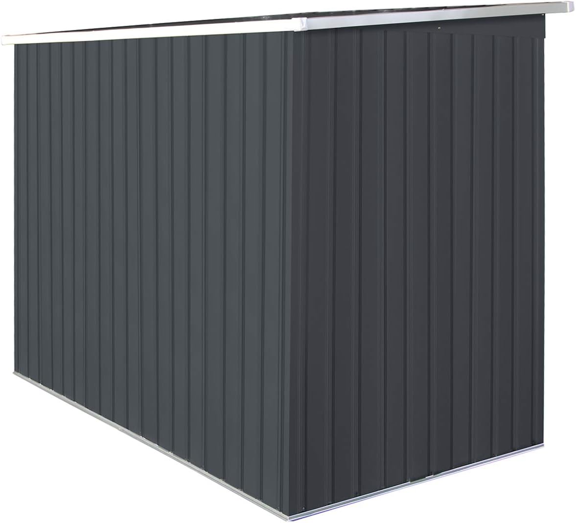 GIANTEX - abri de jardin métal, 213x130x173 cm, porte coulissante, fondation solide.