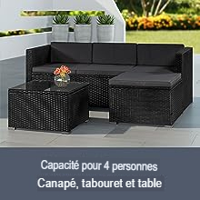 un ensemble de terrasse avec table et chaises.