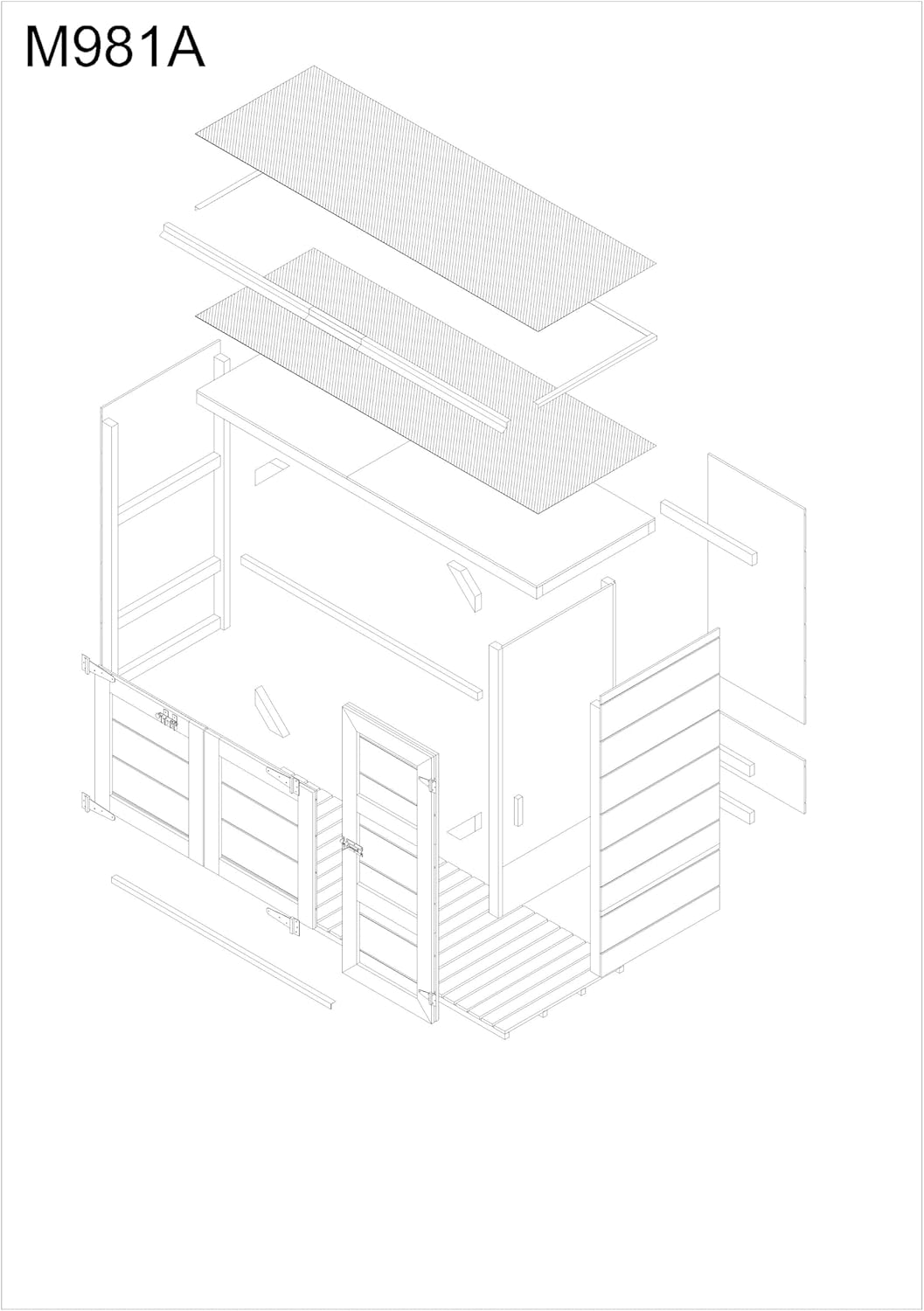 Timbela - Série M981A-REDWOOD - 2x240L - Abri poubelles extérieur, coffre jardin, armoire, cabane - M981A-REDWOOD