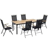 Outsunny Salon de Jardin extérieur 6 Personnes, Table de Jardin extérieure avec 6 chaises, Cadre ...