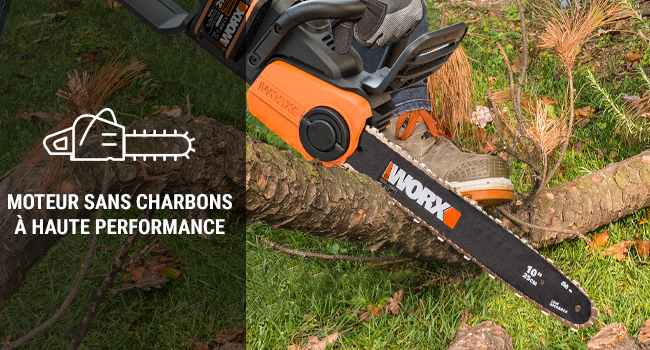 Tronçonneuse 4OV Worx : Moteur Brushless