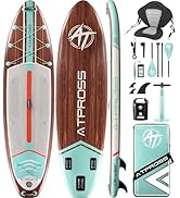 ATPROSS Planche de paddle gonflable 350 x 89 x 15 cm, 200 kg Extra Wide Stand Up Paddle pour adultes avec