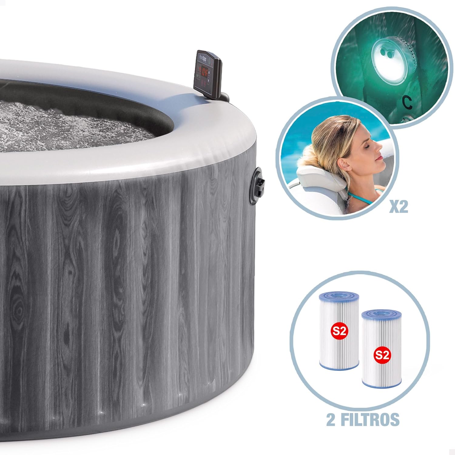 Intex - Pure Spa Baltik 4 places - spa gonflable rond - 28440NP