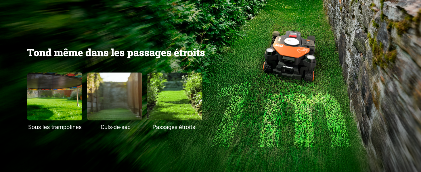 Série de captures d'écran de sites Web montrant un paysage de forêt ou de jardin verdoyant avec des rochers et de la végétation. Le menu de navigation et les panneaux de contenu sont visibles dans plusieurs vues.
