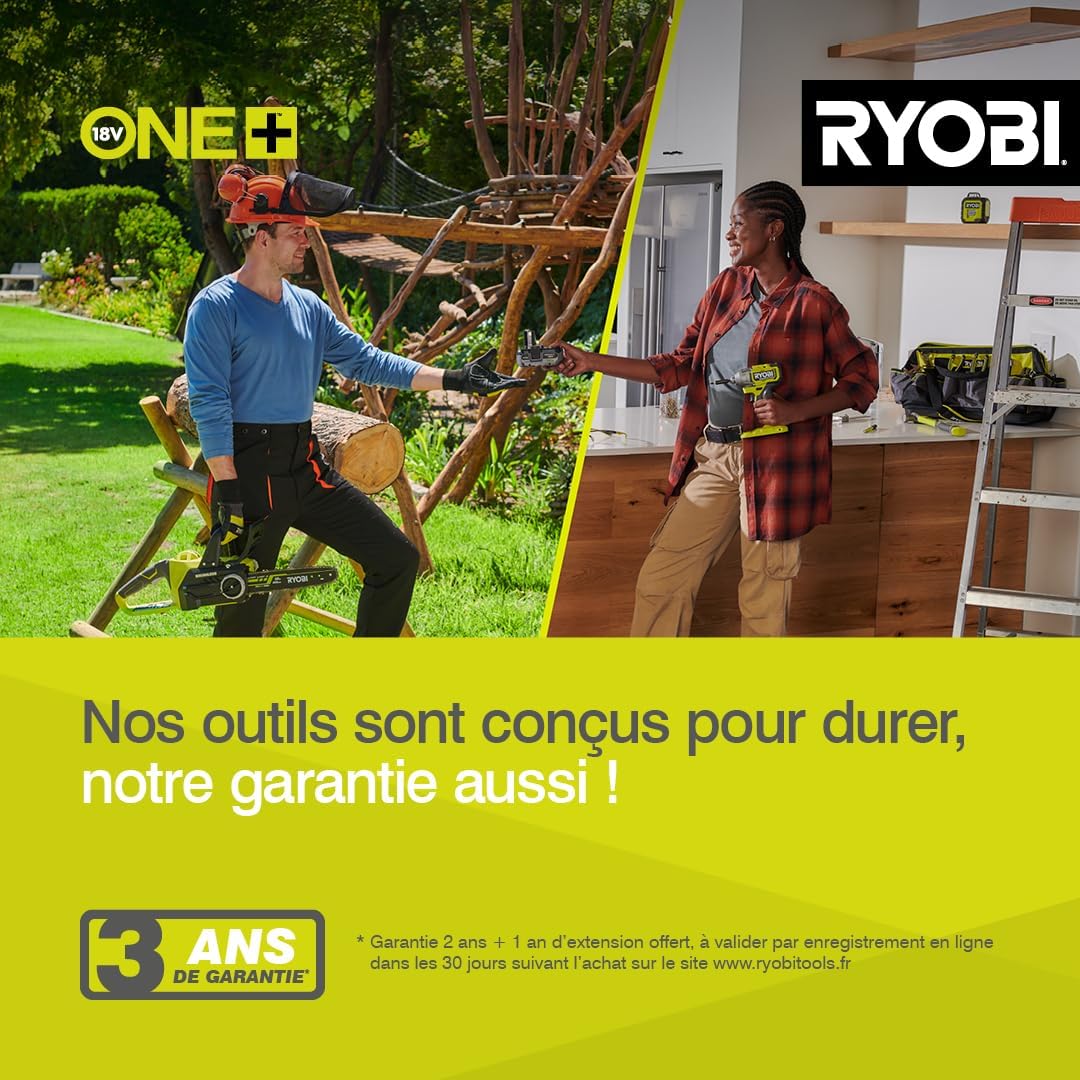 Ryobi - pistolet haute pression 18V One+, 22 bar, léger, 2.5Ah, RY18PW22A-125