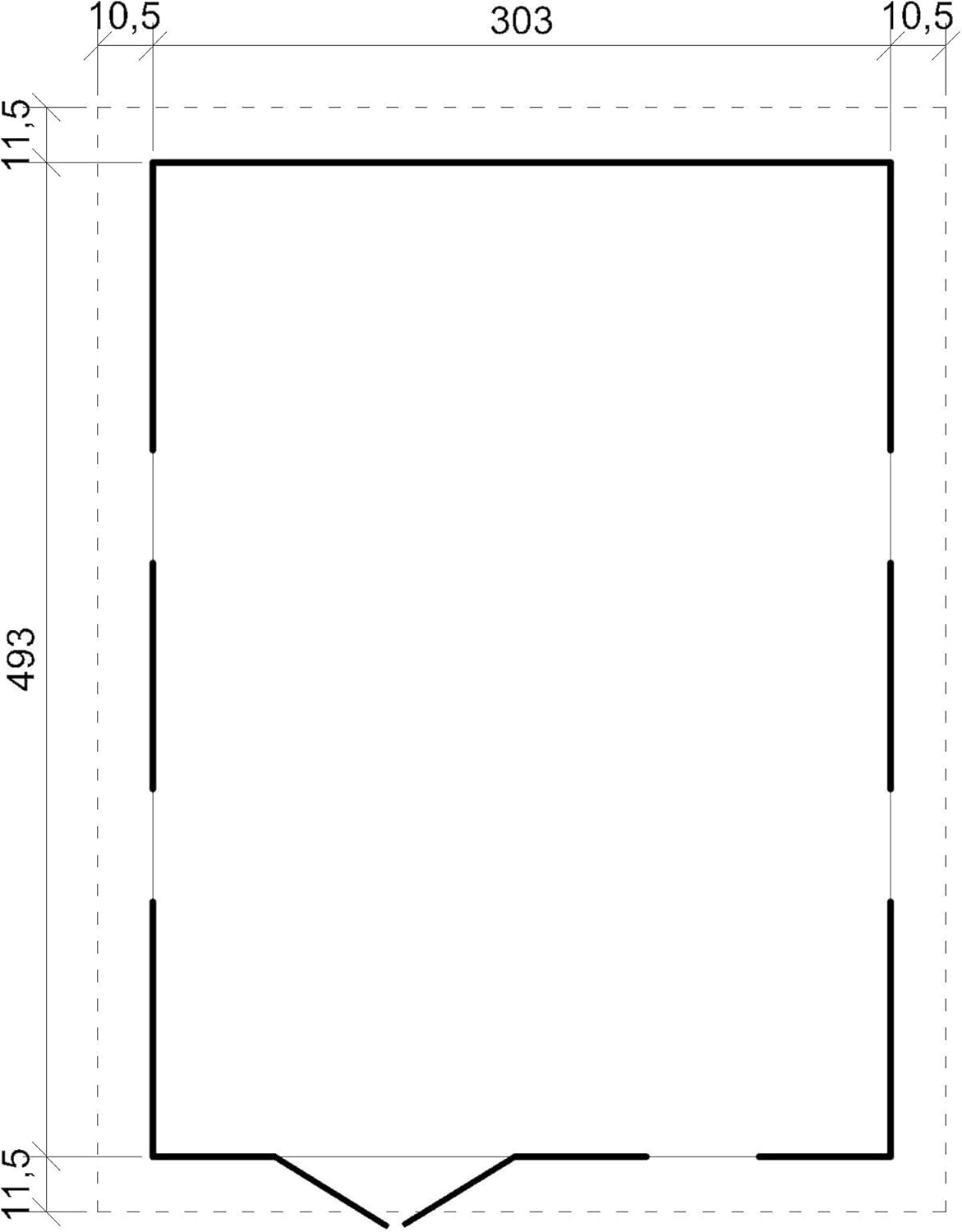 Abri de Jardin en Bois Naturel - Stockage extérieur avec fenêtres- H226x324x516 cm/15 m² Hangar en Bois Naturel - Atelier Rangement Outils et vélos- TIMBELA M337