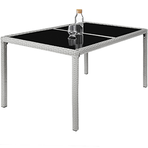 avec structure en métal et surface noire. Bouteille d'eau placée sur le dessus pour faire office de balance.