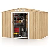 Homesis Abri de jardin en métal, cabane porte-outils de jardin avec 4 fenêtres de Vent...