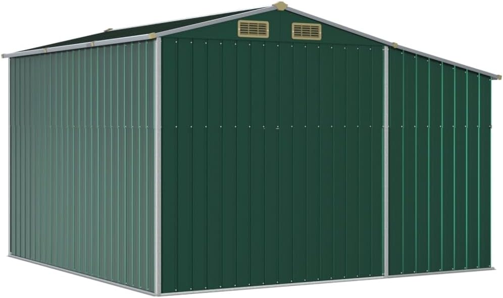 ADWOA Abri de Jardin Vert 277x279x179 cm Acier galvanisé,Abris De Jardin,Abri De Stockage pour Jardin,Abri D'Outils De Jardin