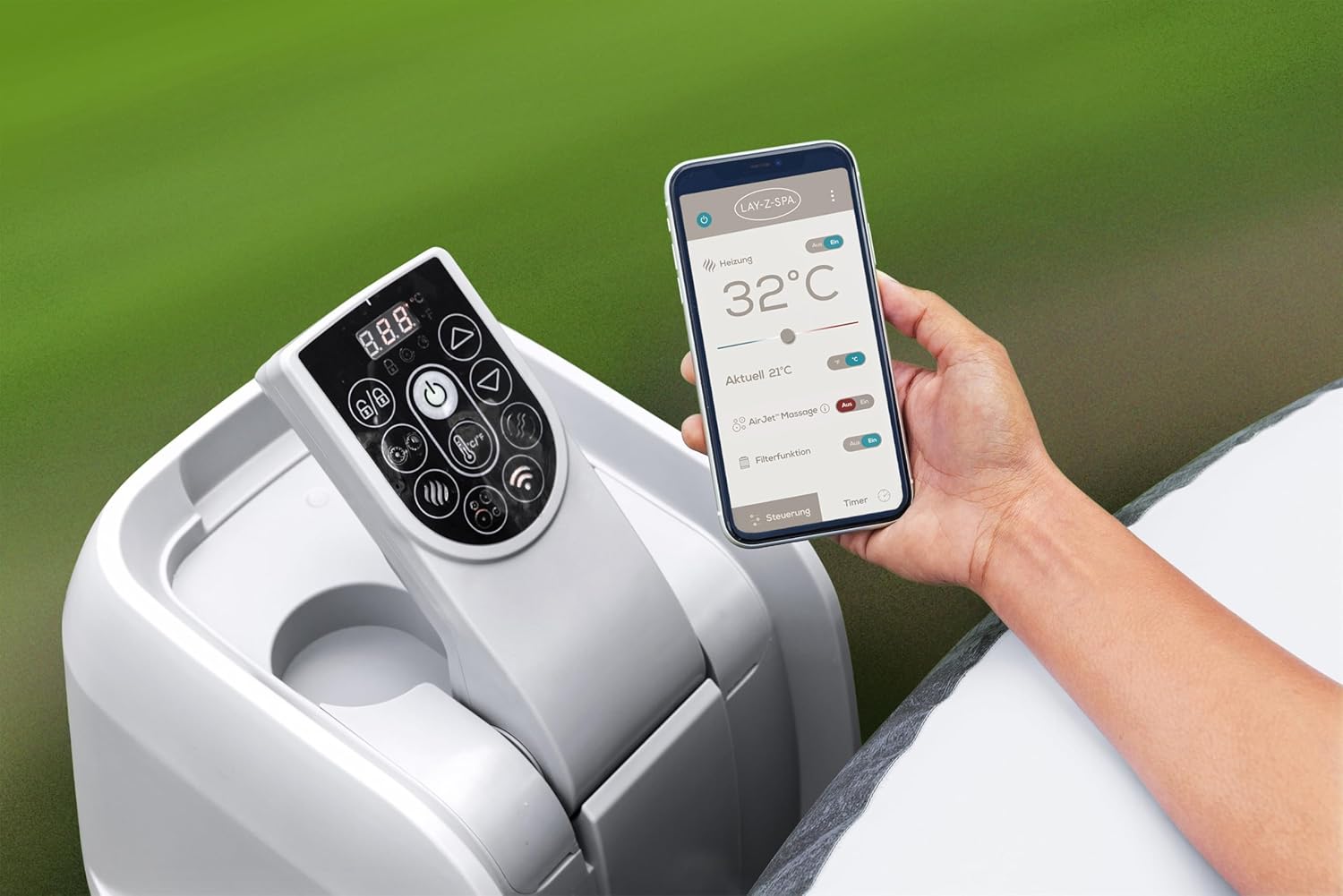 Bestway - Lay-Z-Spa Mauritius - ovale 5-7 pers WiFi Airjet - 211x257cm
