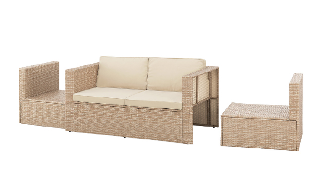 Mobilier de terrasse en rotin pour 6 personnes