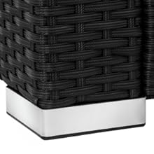 Panier ou contenant de rangement en tissu noir avec base blanche, présentant une texture serrée à motif croisé.