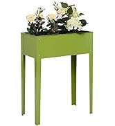 Giantex Jardinière surélevée en métal avec trous de drainage Grande jardinière surélevée pour